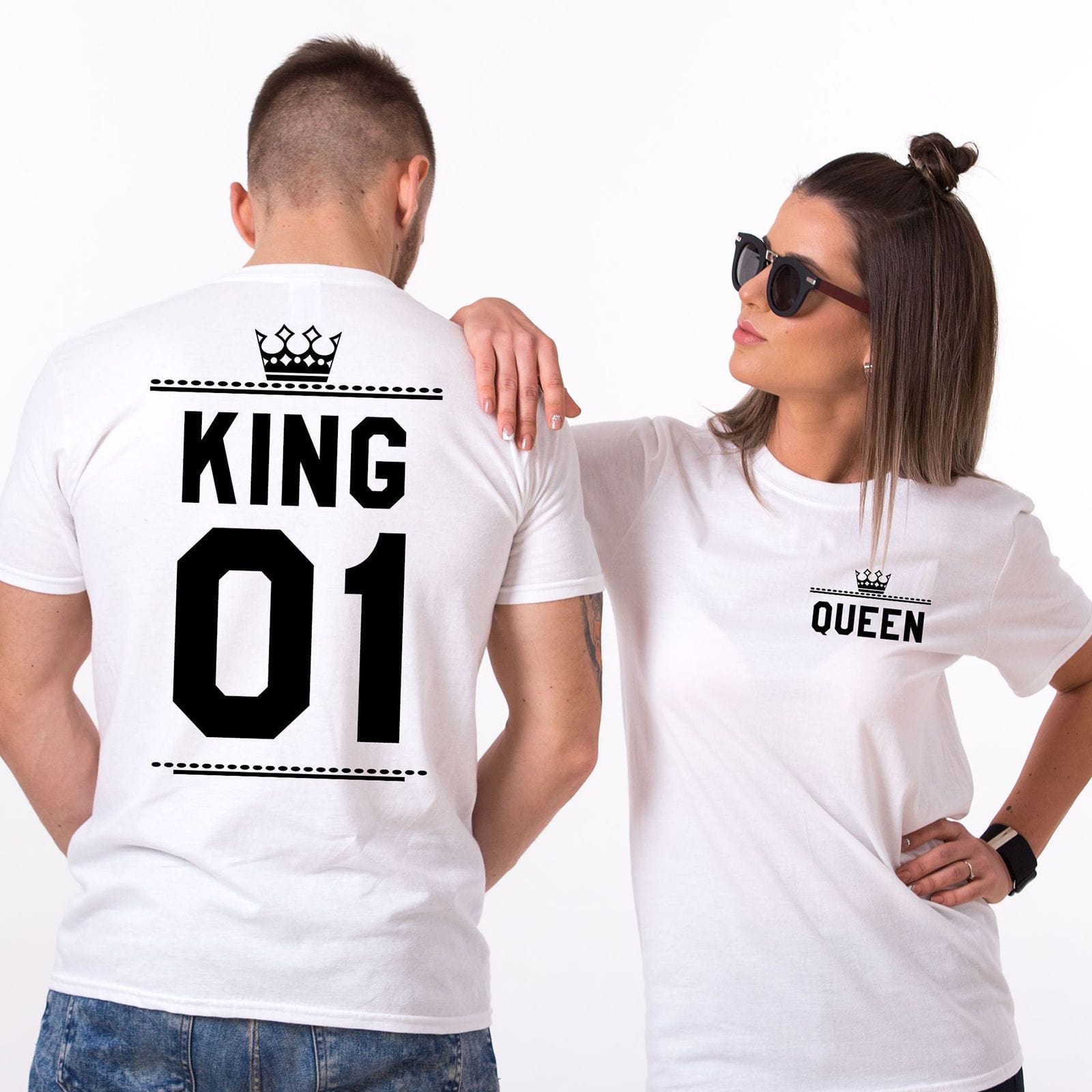 Number king and queen couple t shirts
