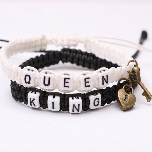 Couple bracelets king and queen