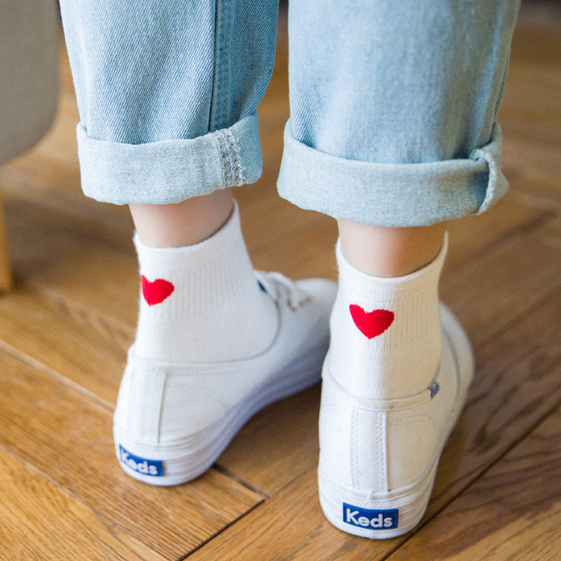 Heart couple socks
