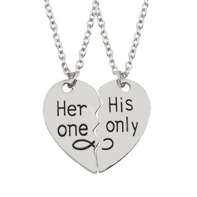 His and hers jewelry couple necklaces