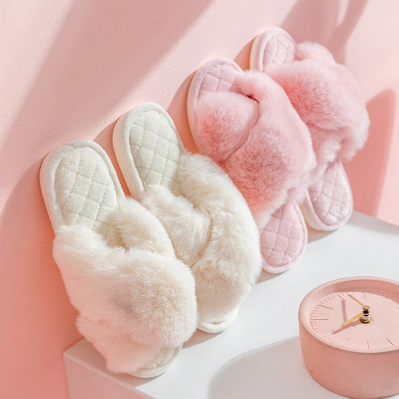 Plush couple footwear