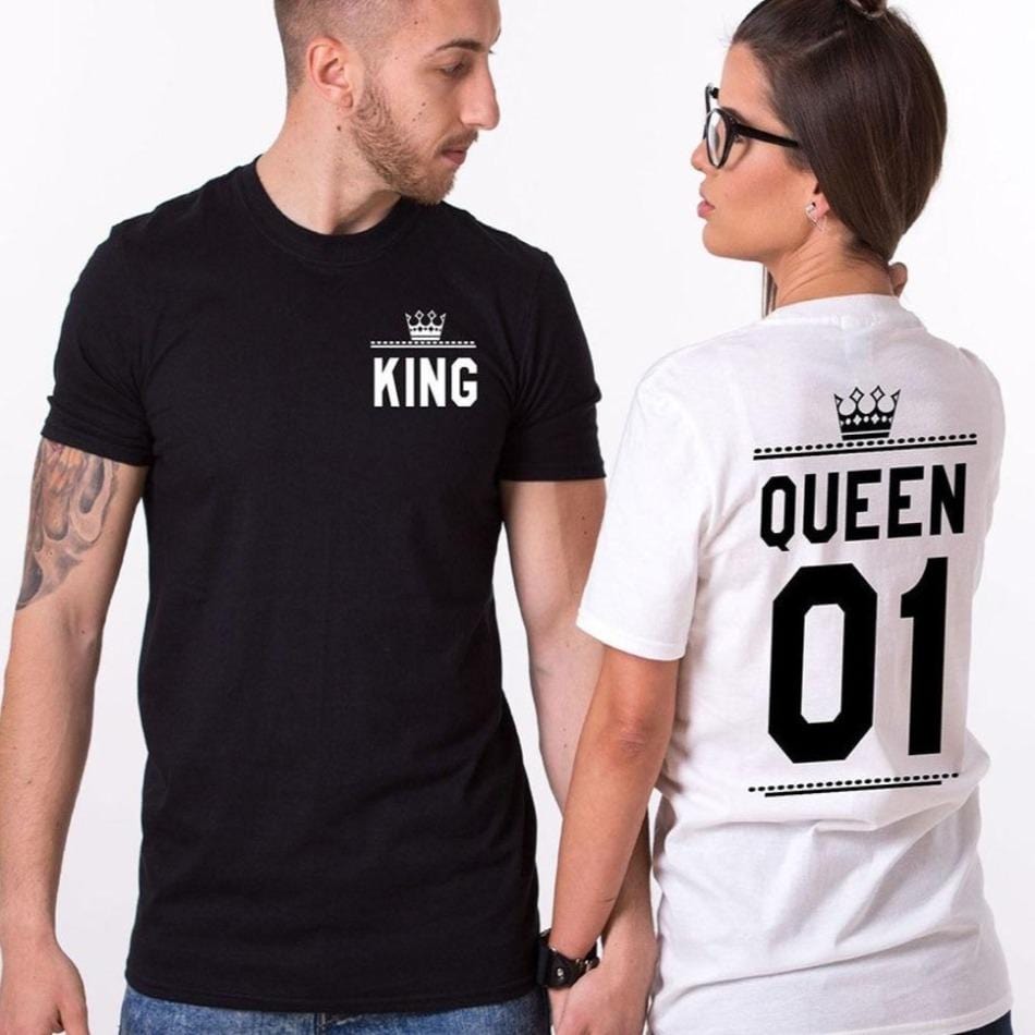 Number king and queen couple t shirts