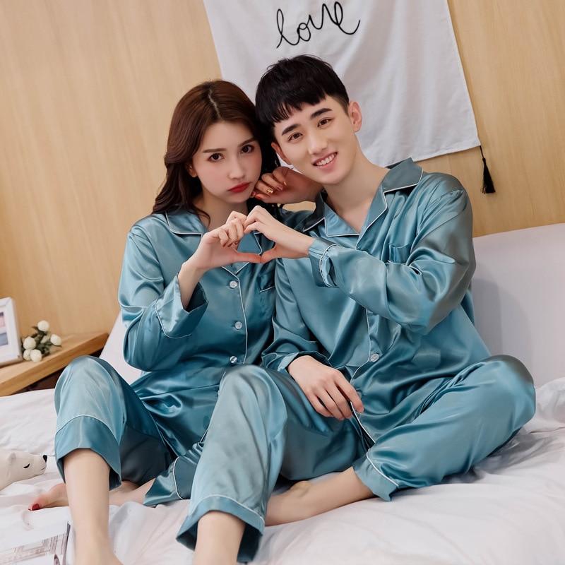 Matching satin christmas pajamas