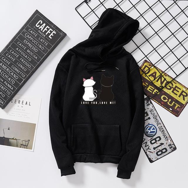 Cat couple hoodie