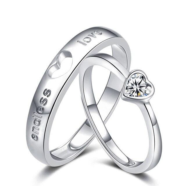 Heart shaped promise rings