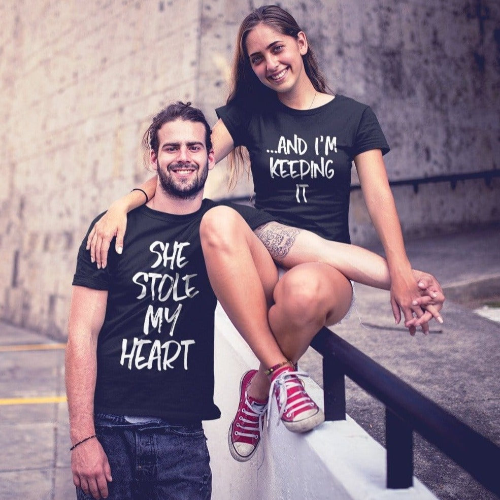 Funny couple shirts She Stole My Heart