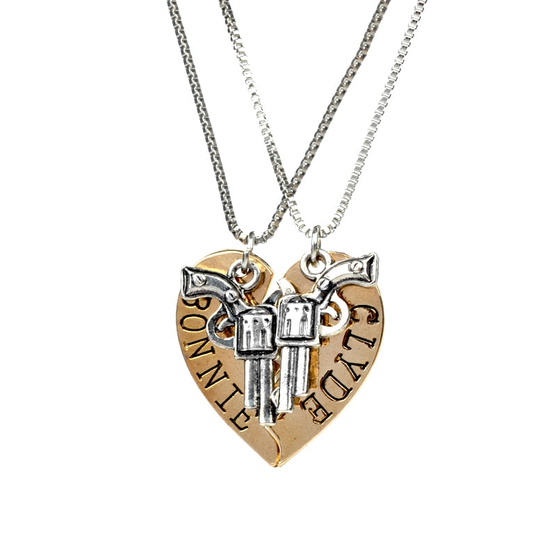 Bonnie and Clyde Couples Necklace