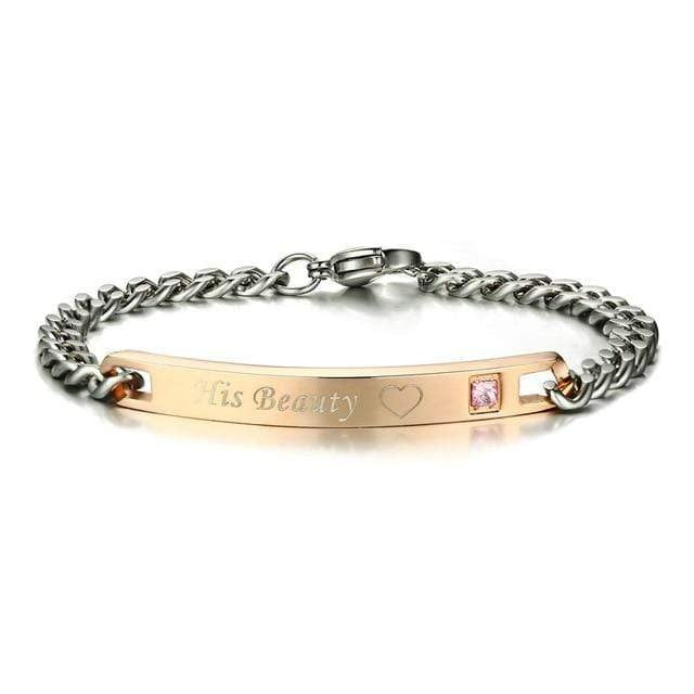 Beauty and the beast couple bracelet