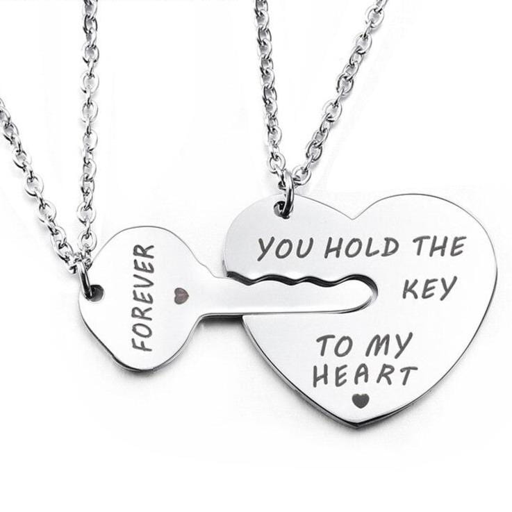 Lock and Key Matching Necklaces