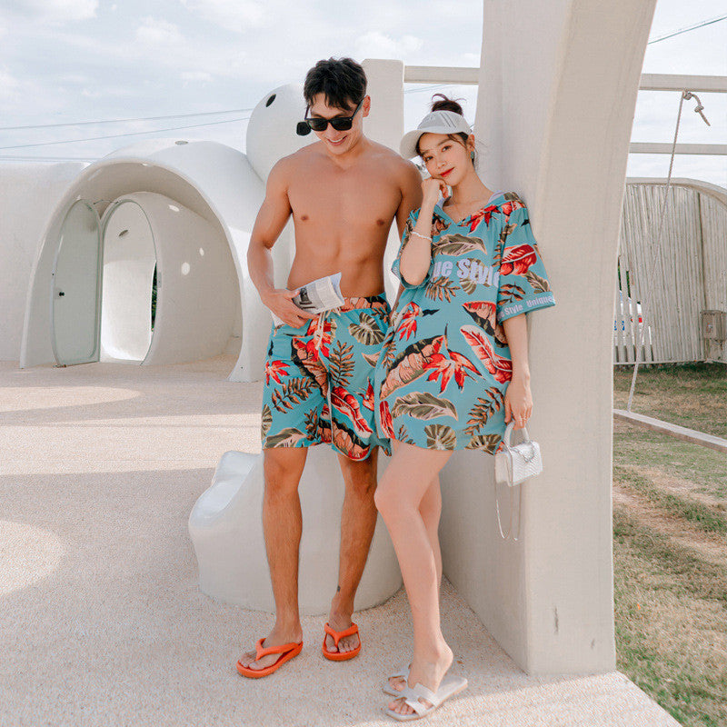 Summer matching bathing suits couples