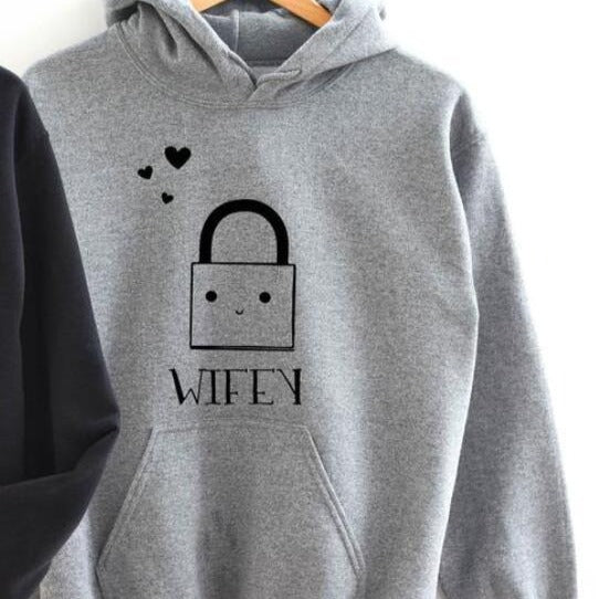 Cute couple hoodies lock