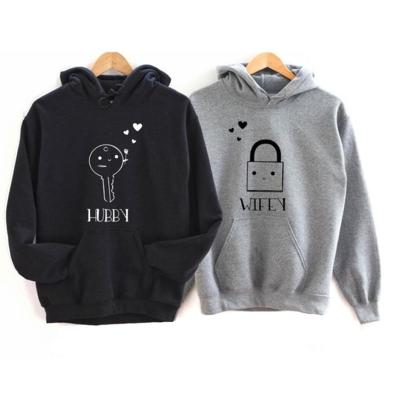 Cute couple hoodies lock
