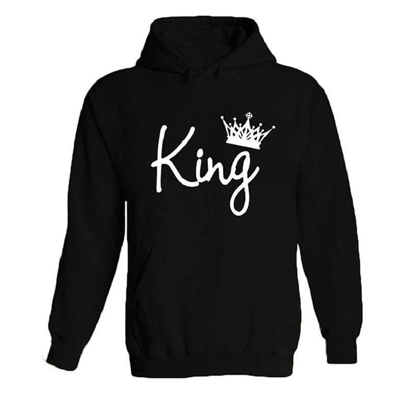 King and queen couple hoodies crown