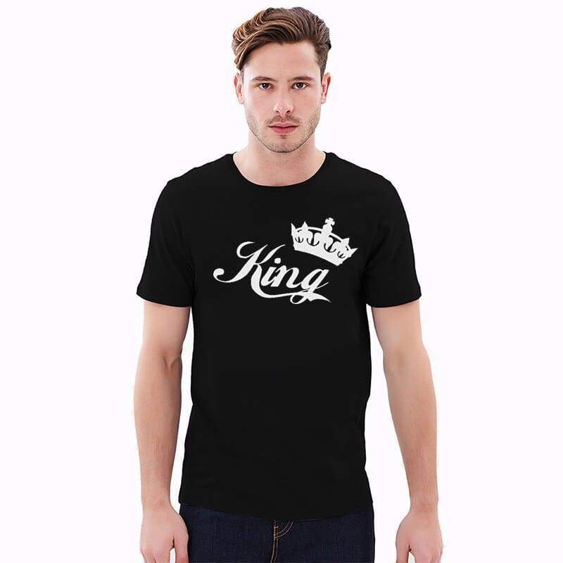 Crown king and queen t shirts for couples
