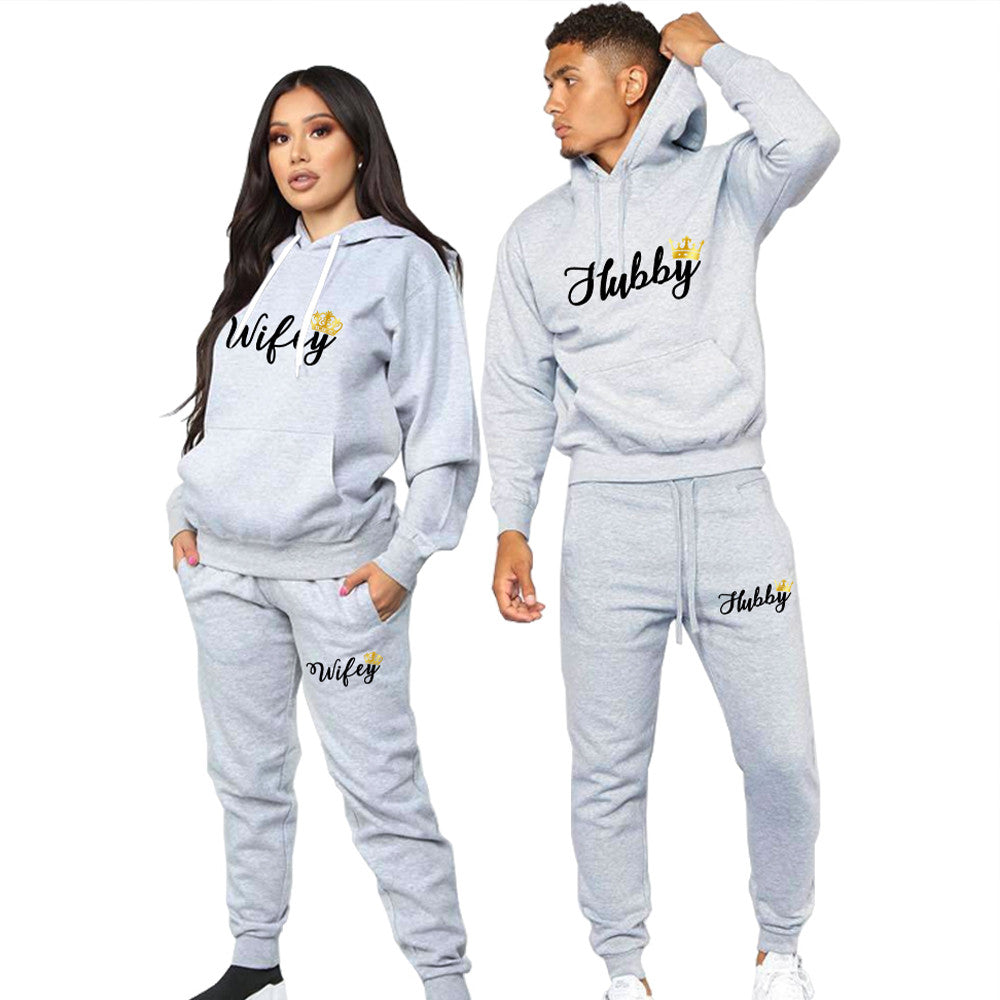 Wifey Hubby matching couple tracksuits