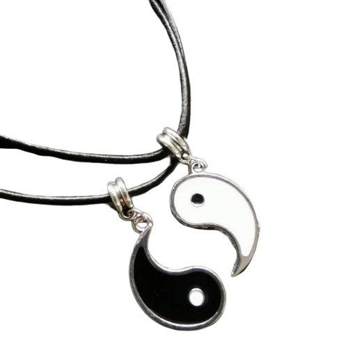 Couple Necklaces Yin Yang - Black - Necklaces
