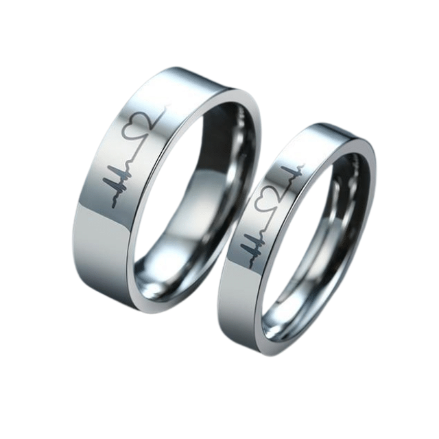 Heartbeat rings for couples