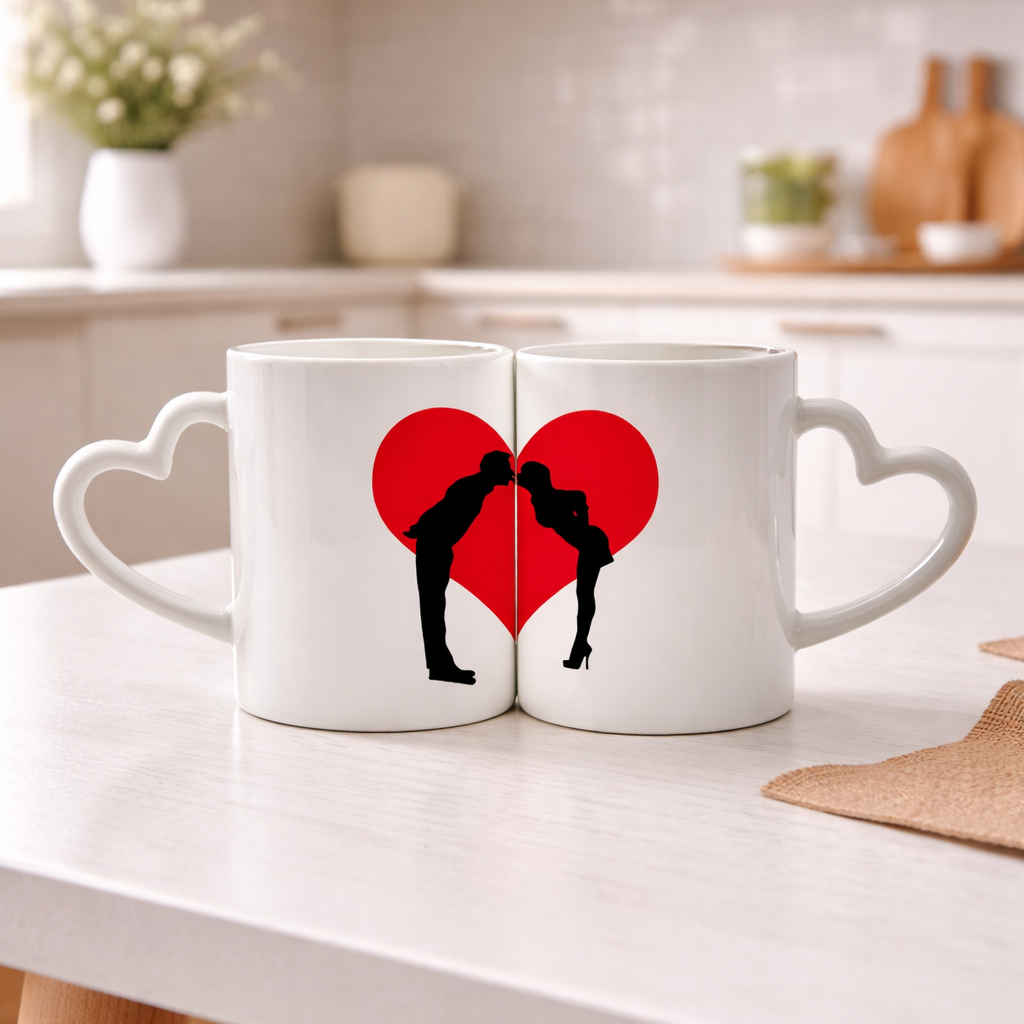 Couple Mugs Kiss