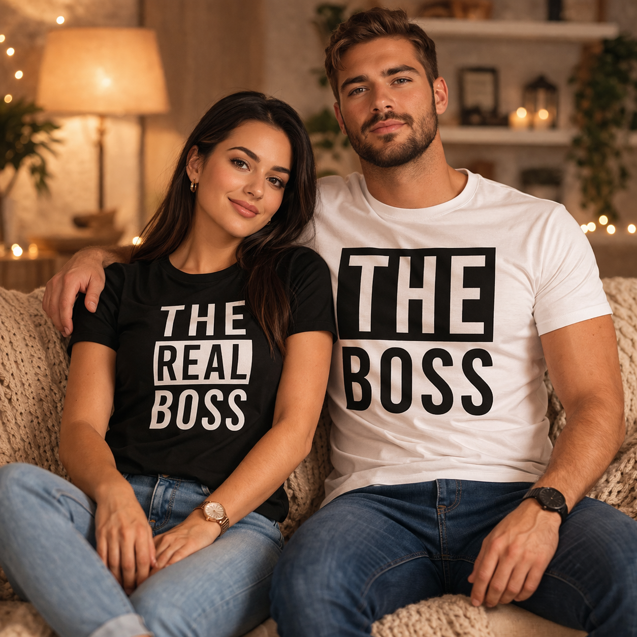 Couple shirts Funny boss the real boss