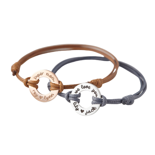 Engraved bracelets for couples